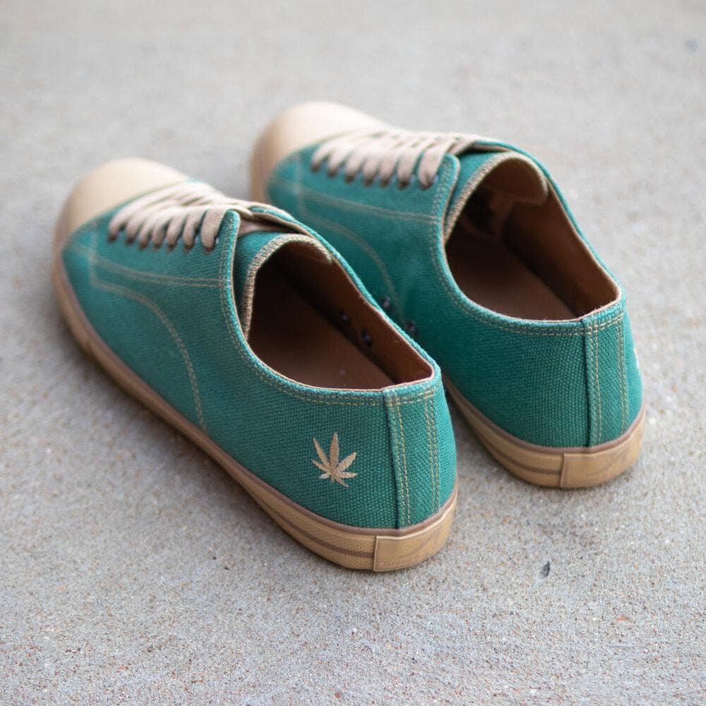 Marley Low Top Sneakers Seagreen by Greenergrass. Back view.
