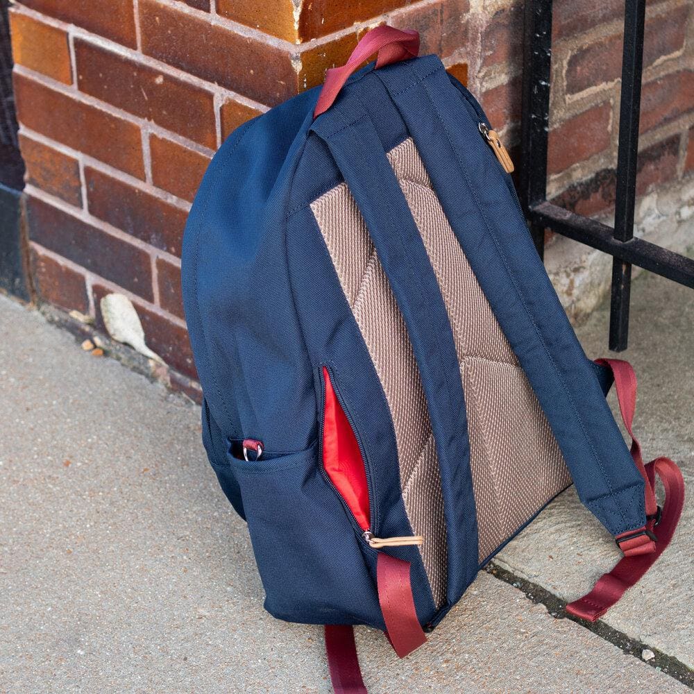 Maru Backpack by Harvest Label. Rear hidden pocket view.