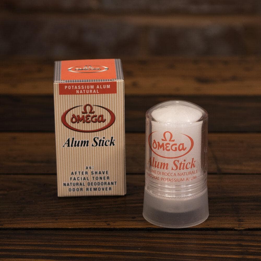 Omega Shaving Products. Alum Stick view.