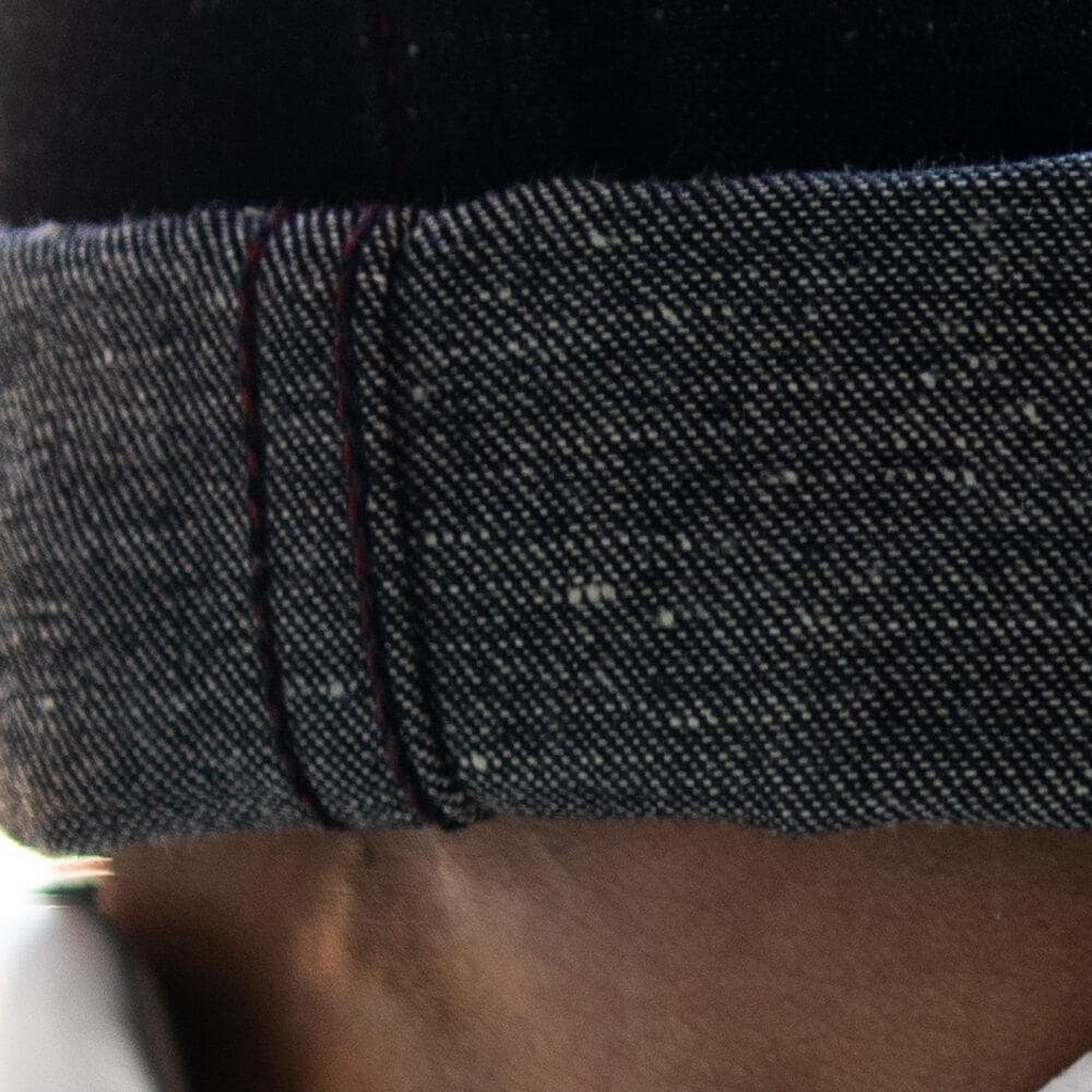 Cobra Nep Selvedge Slim Straight by Crimson Serpents Denim Goods. Flat-felled inseam view.