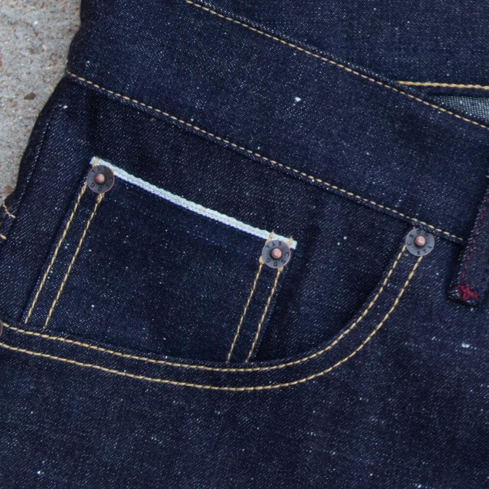 Cobra Nep Selvedge Slim Straight by Crimson Serpents Denim Goods. Coin-pocket close-up view.