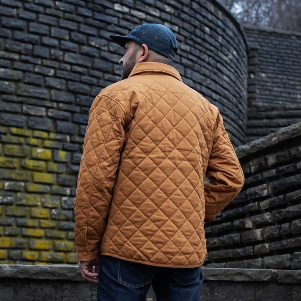 Diamond Quilted Cotton Jacket by Rothco in worker brown.