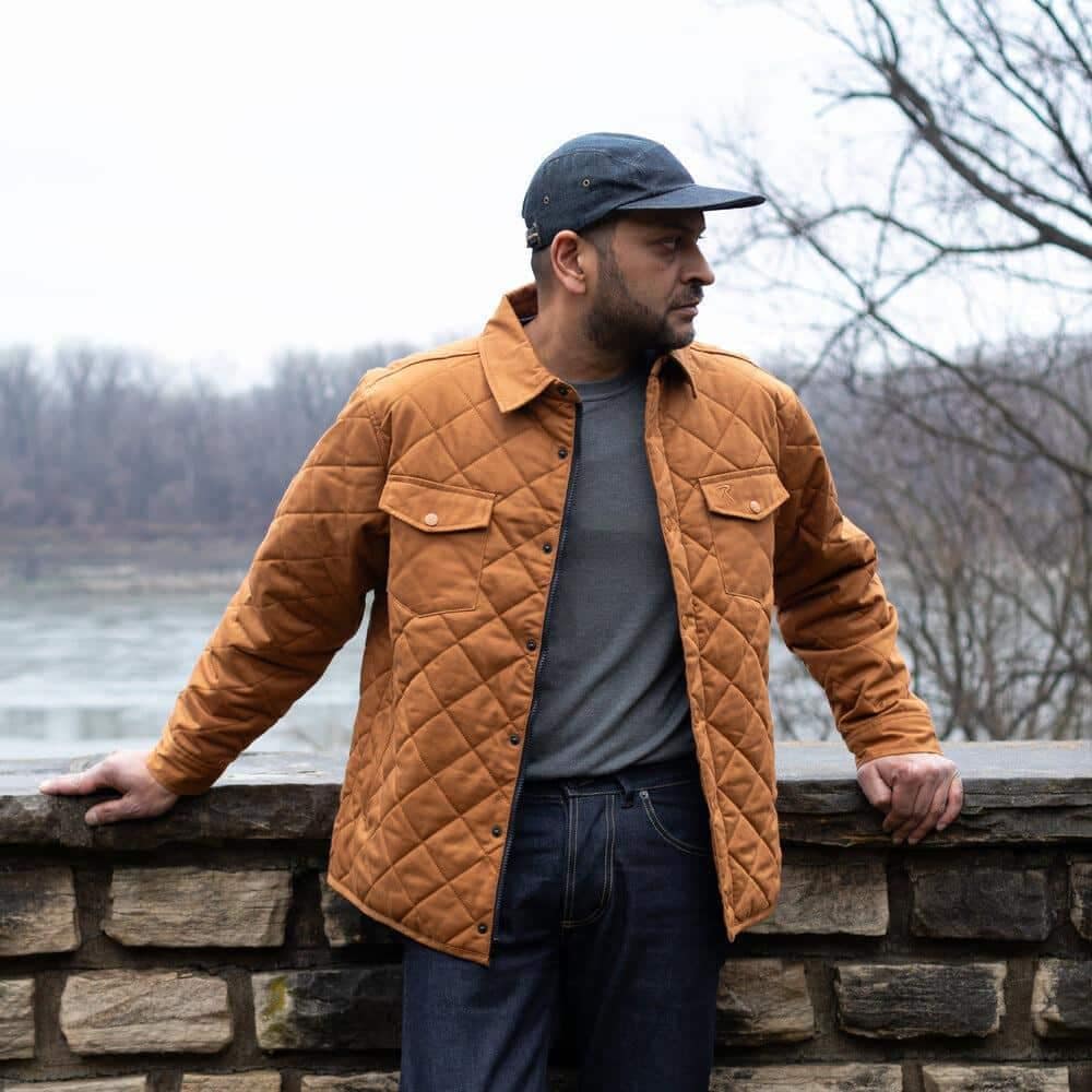 Diamond Quilted Cotton Jacket by Rothco in worker brown.