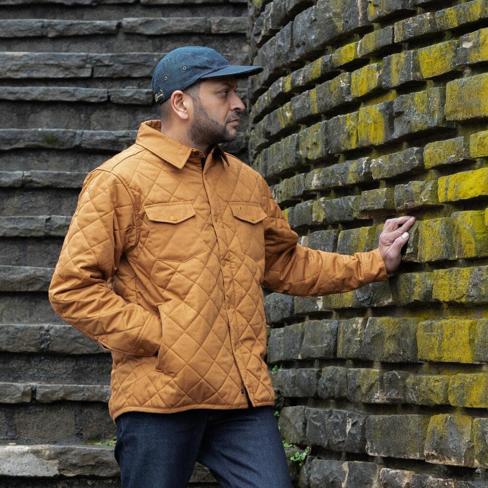 Diamond Quilted Cotton Jacket by Rothco in worker brown.