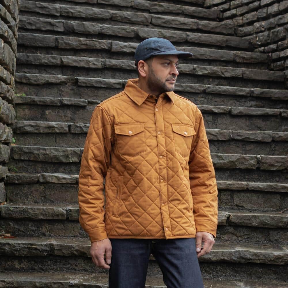 Diamond Quilted Cotton Jacket by Rothco in worker brown.