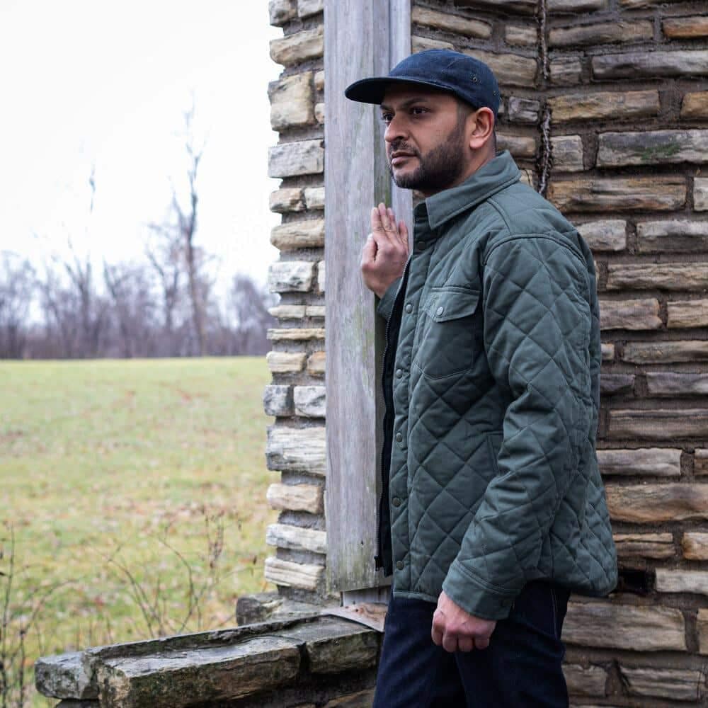 Diamond Quilted Cotton Jacket by Rothco in olive drab.