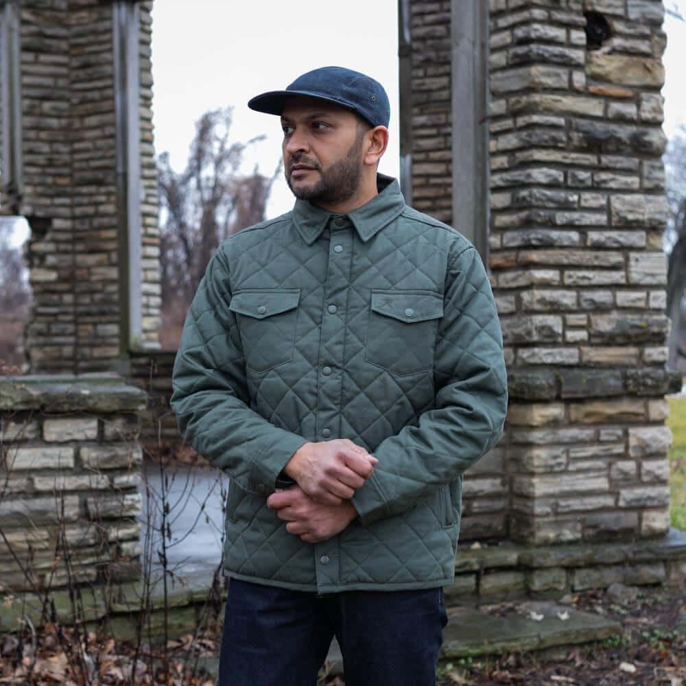 Diamond Quilted Cotton Jacket by Rothco in olive drab.