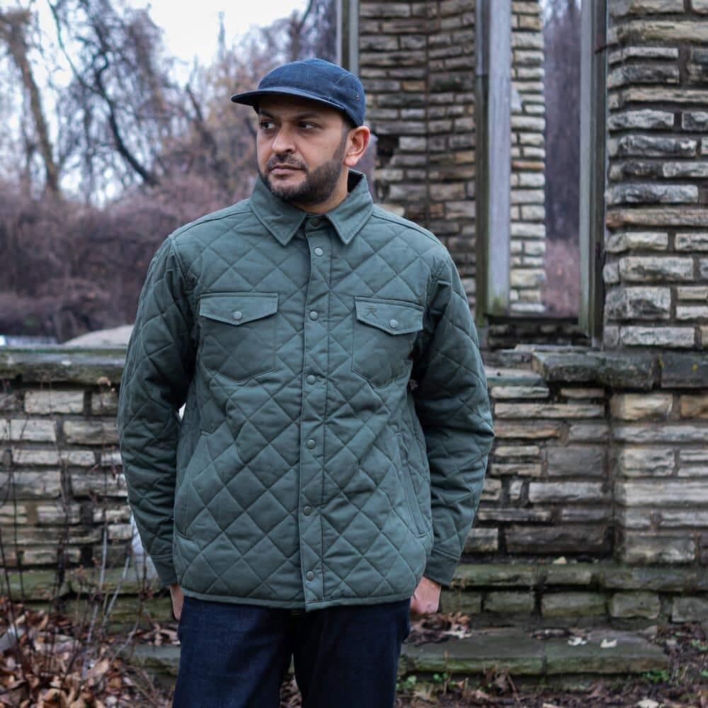 Diamond Quilted Cotton Jacket by Rothco in olive drab.