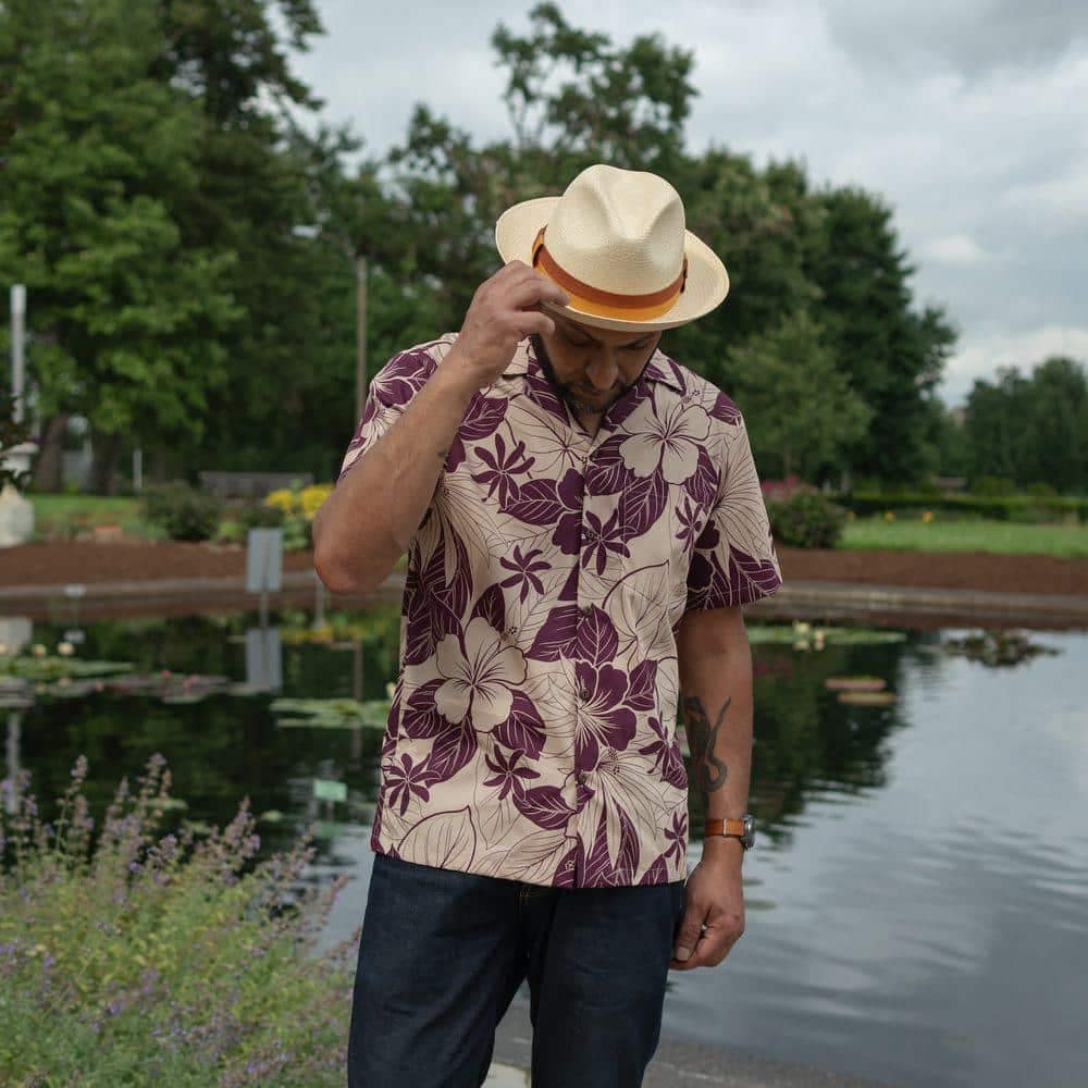 Plum Lanai Aloha Shirt by Two Palms. Made in Hawaii.