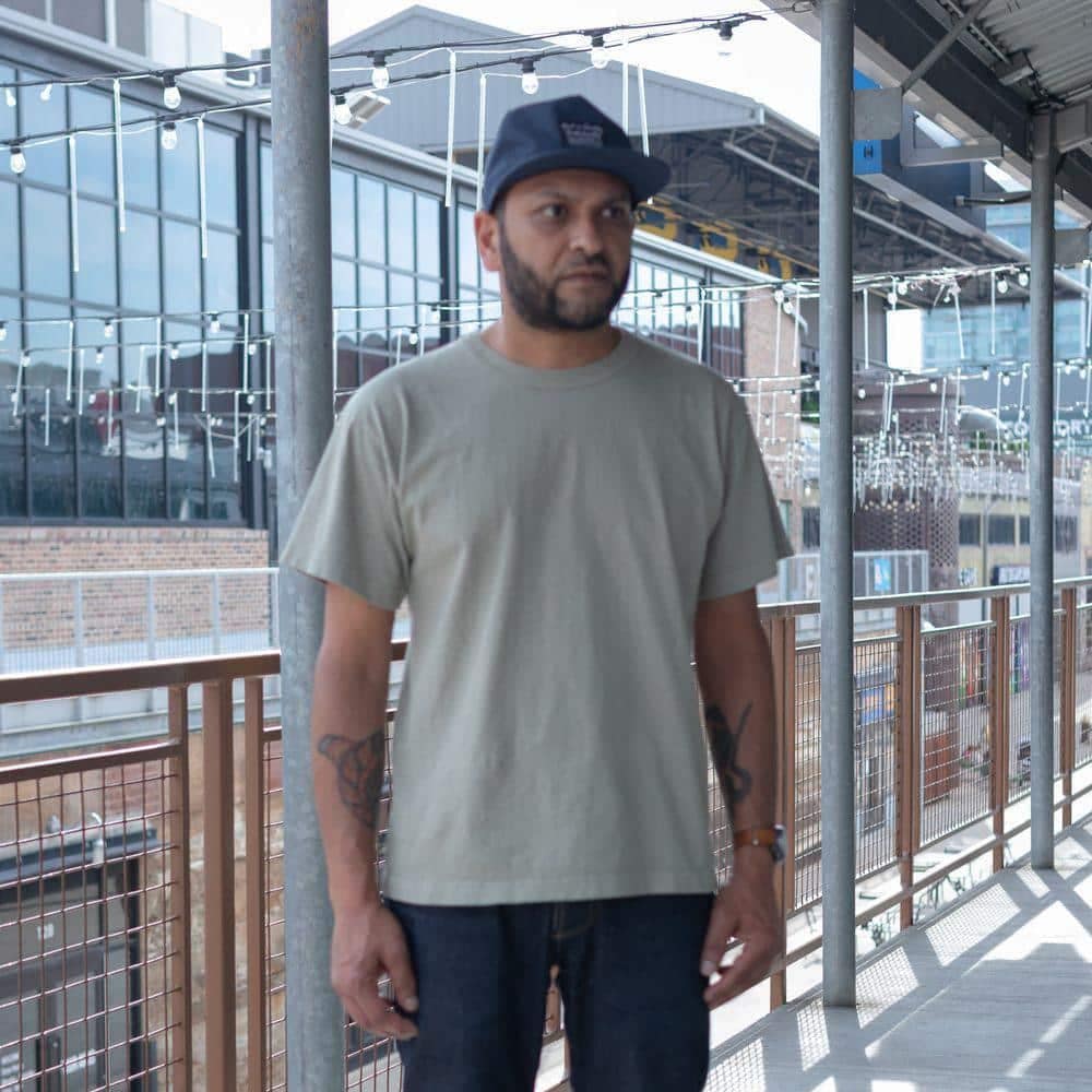 Cement Boxy Heavyweight Tee by US Blanks. Made in the USA.