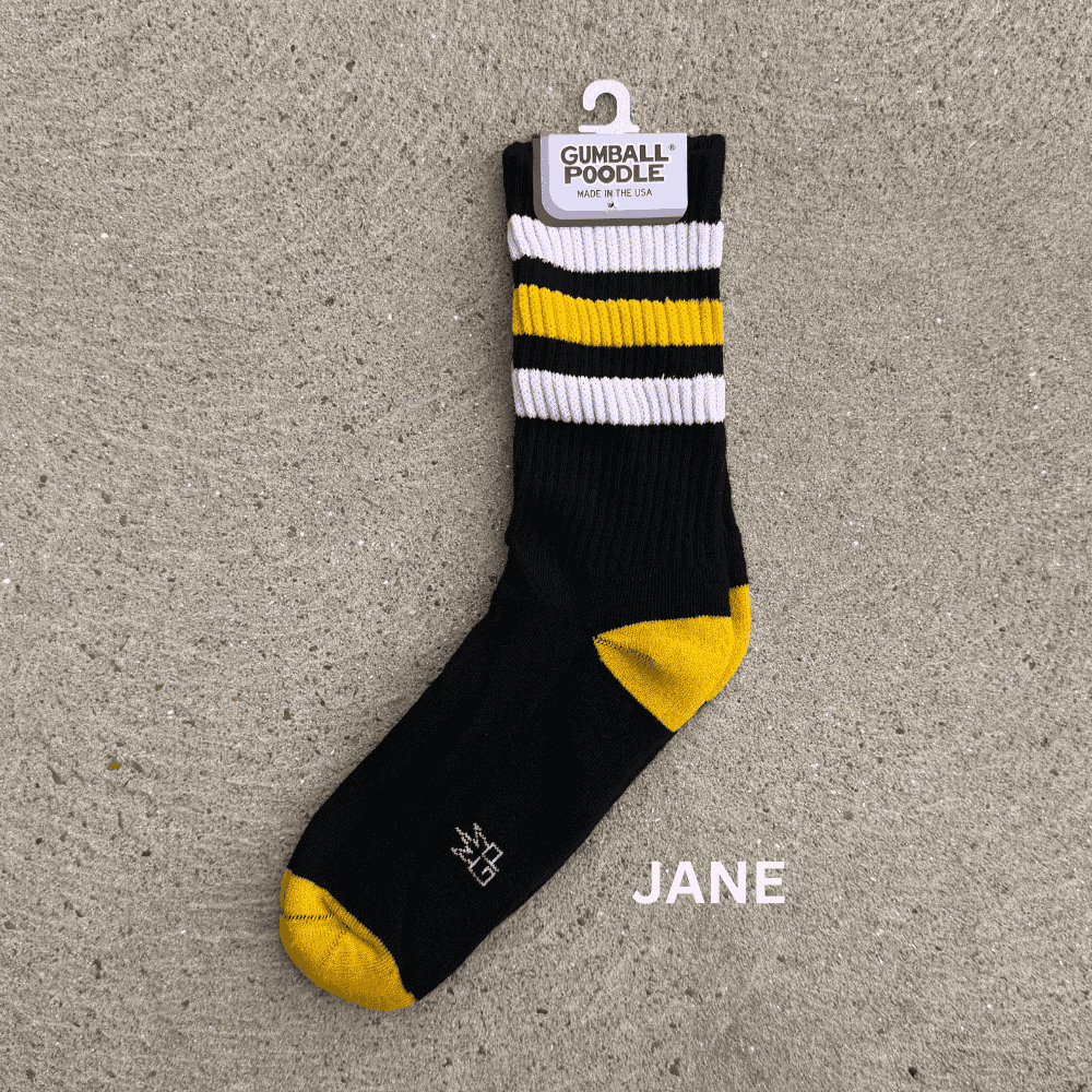 Jane Retro Gym Crew Socks by Gumball Poodle.