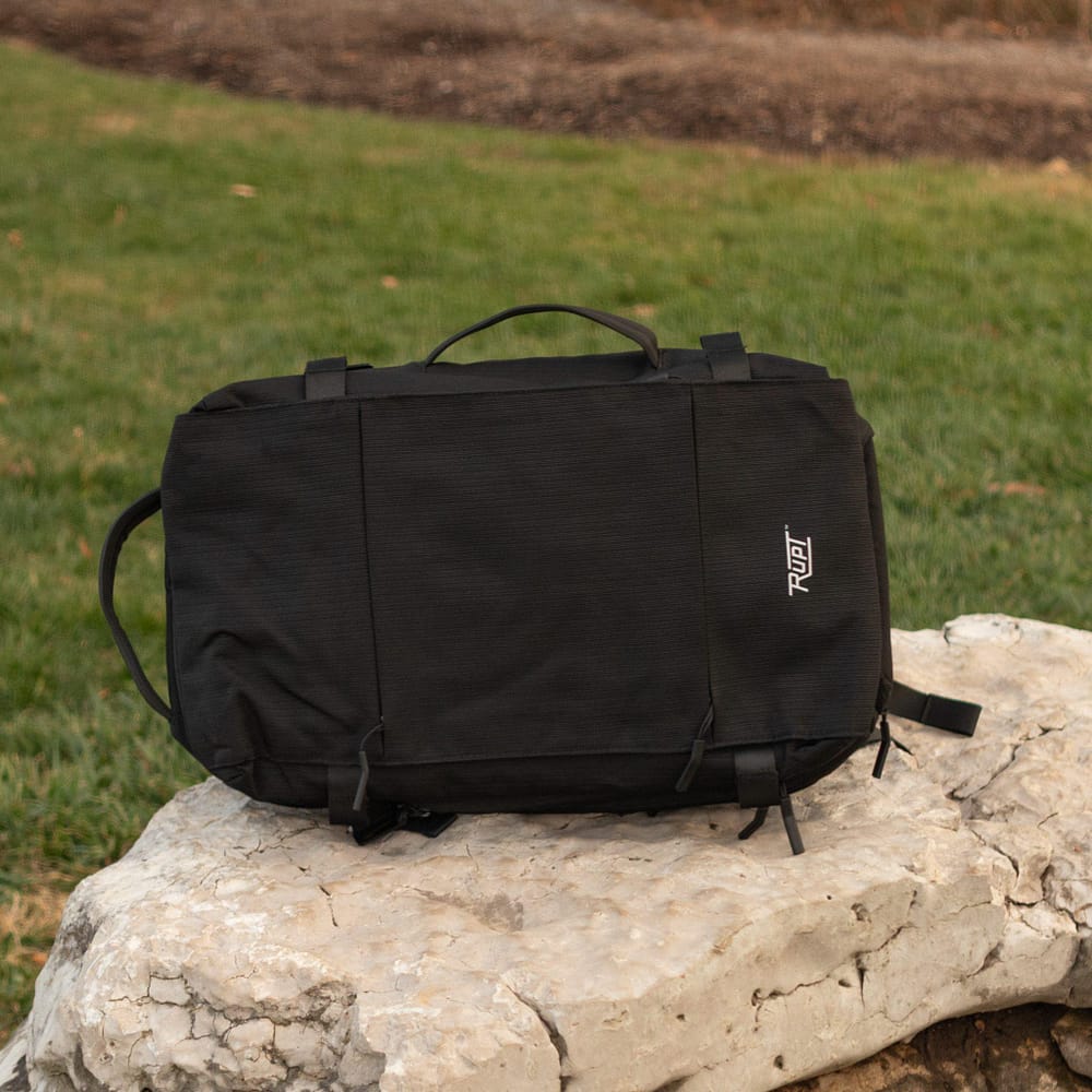 Skowell 18L Backpack by Rupt. Front-view with side carry handle.