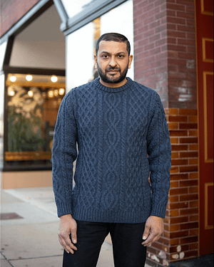 Crimson Serpents Dolan Aran Sweater Denim