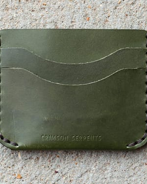 Five Pocket Minimalist Wallet Olive Vachetta