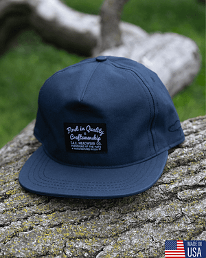 Navy Wax Snapback Hat